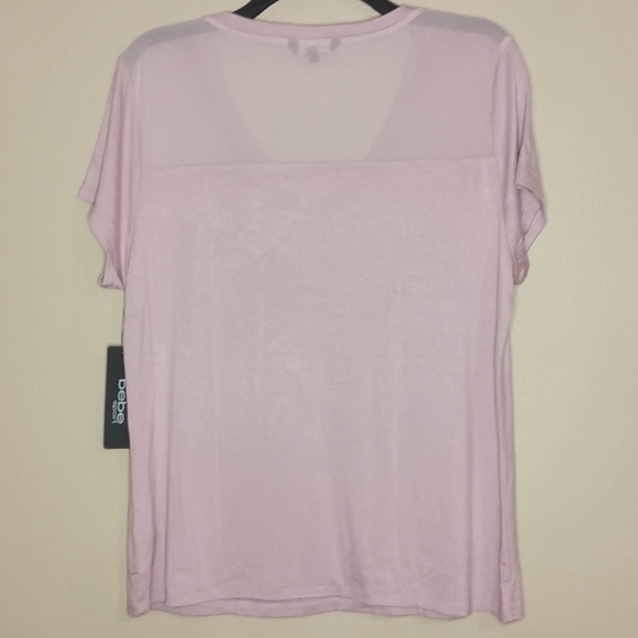 bebe Rhinestone V-Neck Tee - Picture 2 of 4